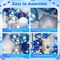 152PCS Blue White Silver Balloon Arch Kit with Star Balloons – Navy Metallic Light Blue Garland for 2026 Graduation, Birthday, Wedding, Baby Shower, Father’s Day & Party Decorations